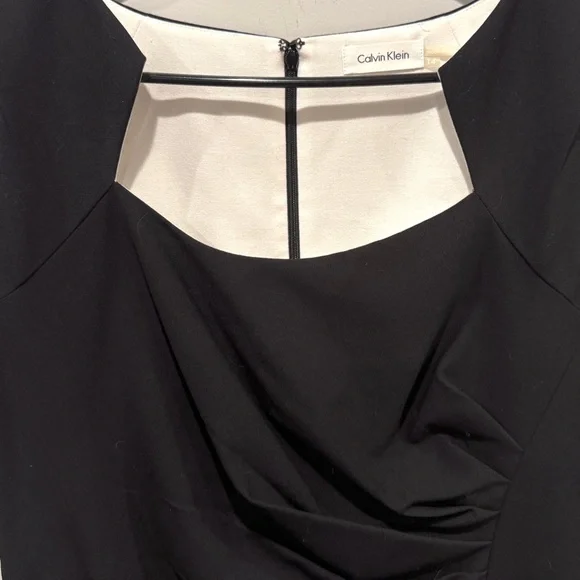 Calvin Klein Black Cap Short Sleeve Cocktail Dress Women’s Size 14 NWOT - Picture 6 of 11